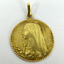 Load image into Gallery viewer, French Dropsy Virgin Mary 18K Yellow Gold Medal Pendant