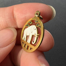 Load image into Gallery viewer, French Lucky Elephant 18K Yellow Gold Enamel Charm Pendant