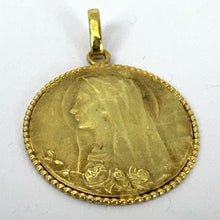 Load image into Gallery viewer, French Dropsy Virgin Mary 18K Yellow Gold Medal Pendant