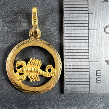 Load image into Gallery viewer, Vintage Italian 18K Yellow Gold Scorpio Zodiac Charm Pendant