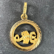 Load image into Gallery viewer, Vintage Italian 18K Yellow Gold Scorpio Zodiac Charm Pendant