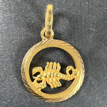 Load image into Gallery viewer, Vintage Italian 18K Yellow Gold Scorpio Zodiac Charm Pendant