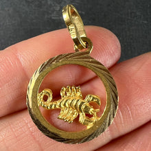 Load image into Gallery viewer, Vintage Italian 18K Yellow Gold Scorpio Zodiac Charm Pendant