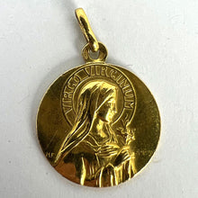 Load image into Gallery viewer, French Ruffony Virgin Mary Virgo Virginum 18K Yellow Gold Medal Pendant
