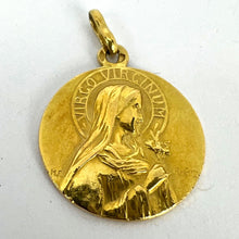 Load image into Gallery viewer, French Ruffony Virgin Mary Virgo Virginum 18K Yellow Gold Medal Pendant