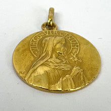 Load image into Gallery viewer, French Ruffony Virgin Mary Virgo Virginum 18K Yellow Gold Medal Pendant