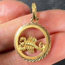 Load image into Gallery viewer, Vintage Italian 18K Yellow Gold Scorpio Zodiac Charm Pendant