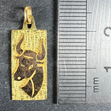 Load image into Gallery viewer, French Taurus Starsign Zodiac 18K Yellow Gold Charm Medal Pendant