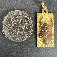 Load image into Gallery viewer, French Taurus Starsign Zodiac 18K Yellow Gold Charm Medal Pendant