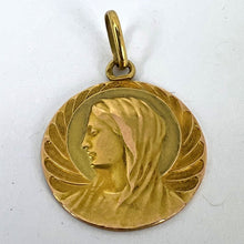 Load image into Gallery viewer, French Religious Virgin Mary 18K Yellow Gold Medal Pendant