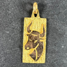Load image into Gallery viewer, French Taurus Starsign Zodiac 18K Yellow Gold Charm Medal Pendant