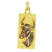 Load image into Gallery viewer, French Taurus Starsign Zodiac 18K Yellow Gold Charm Medal Pendant