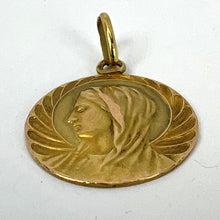 Load image into Gallery viewer, French Religious Virgin Mary 18K Yellow Gold Medal Pendant