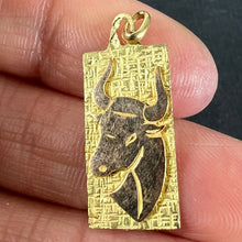 Load image into Gallery viewer, French Taurus Starsign Zodiac 18K Yellow Gold Charm Medal Pendant
