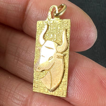 Load image into Gallery viewer, French Taurus Starsign Zodiac 18K Yellow Gold Charm Medal Pendant