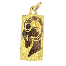 Load image into Gallery viewer, French Capricorn Ares Starsign Zodiac 18K Yellow Gold Charm Medal Pendant