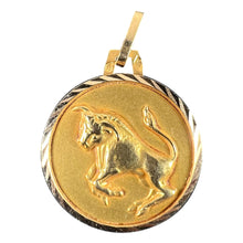 Load image into Gallery viewer, French Taurus Starsign Zodiac 18K Yellow Gold Charm Medal Pendant