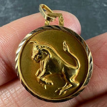 Load image into Gallery viewer, French Taurus Starsign Zodiac 18K Yellow Gold Charm Medal Pendant