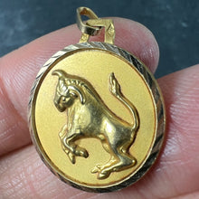 Load image into Gallery viewer, French Taurus Starsign Zodiac 18K Yellow Gold Charm Medal Pendant