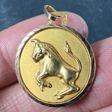 Load image into Gallery viewer, French Taurus Starsign Zodiac 18K Yellow Gold Charm Medal Pendant