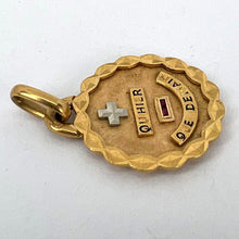 Load image into Gallery viewer, Augis More Than Yesterday 18K Yellow White Gold Enamel Ruby Love Pendant