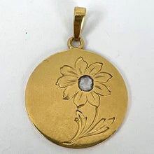 Load image into Gallery viewer, French Daisy Margherite Flower 18 Karat Yellow Gold Diamond Charm Pendant