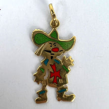 Load image into Gallery viewer, Italian UnoAErre Muskateer 18K Yellow Gold Enamel Charm Pendant