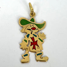 Load image into Gallery viewer, Italian UnoAErre Muskateer 18K Yellow Gold Enamel Charm Pendant