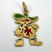 Load image into Gallery viewer, Italian UnoAErre Muskateer 18K Yellow Gold Enamel Charm Pendant