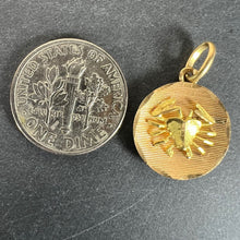 Load image into Gallery viewer, Vintage French Cancer Starsign Zodiac 18K Yellow Gold Charm Medal Pendant