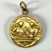 Load image into Gallery viewer, French Dropsy Baptism Angel Holy Dove 18K Yellow Gold Religious Medal Pendant