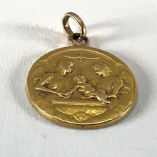 Load image into Gallery viewer, French Dropsy Baptism Angel Holy Dove 18K Yellow Gold Religious Medal Pendant