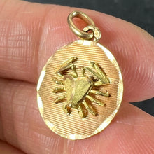 Load image into Gallery viewer, Vintage French Cancer Starsign Zodiac 18K Yellow Gold Charm Medal Pendant