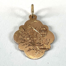 Load image into Gallery viewer, Antique French First Communion Chalice Floral 18K Rose Gold Charm Pendant