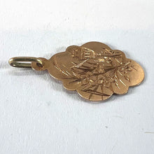 Load image into Gallery viewer, Antique French First Communion Chalice Floral 18K Rose Gold Charm Pendant