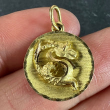 Load image into Gallery viewer, Vintage French Capricorn Starsign Zodiac 18K Yellow Gold Charm Medal Pendant