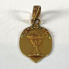 Load image into Gallery viewer, Antique French First Communion Chalice Floral 18K Yellow Gold Charm Pendant