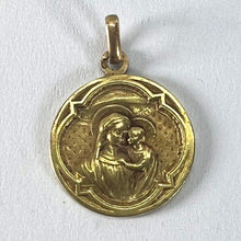 Load image into Gallery viewer, Antique French Madonna and Child 18K Yellow Gold Religious Medal Pendant