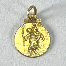 Load image into Gallery viewer, Small Vintage French St Christopher 18K Yellow Gold Charm Pendant