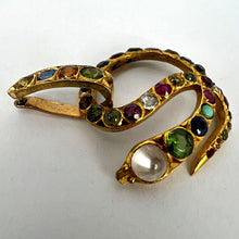 Load image into Gallery viewer, Serpent Snake 18K Yellow Gold Gem Set Pendant
