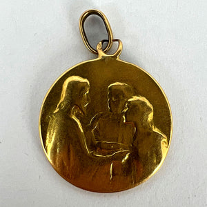 Jesus Christ Blessing Marriage 18K Yellow Gold Wedding Charm Pendant