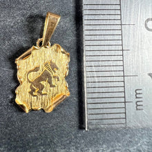 Load image into Gallery viewer, Vintage French Leo Scroll  Zodiac 18K Yellow Gold Charm Pendant