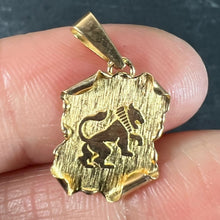 Load image into Gallery viewer, Vintage French Leo Scroll  Zodiac 18K Yellow Gold Charm Pendant