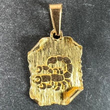 Load image into Gallery viewer, Vintage French Scorpio Scroll Zodiac 18K Yellow Gold Charm Pendant