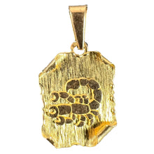 Load image into Gallery viewer, Vintage French Scorpio Scroll Zodiac 18K Yellow Gold Charm Pendant
