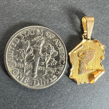 Load image into Gallery viewer, Vintage French Aquarius Scroll  Zodiac 18K Yellow Gold Charm Pendant