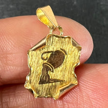 Load image into Gallery viewer, Vintage French Aquarius Scroll  Zodiac 18K Yellow Gold Charm Pendant