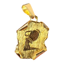 Load image into Gallery viewer, Vintage French Aquarius Scroll  Zodiac 18K Yellow Gold Charm Pendant