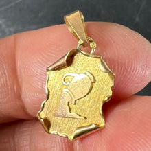 Load image into Gallery viewer, Vintage French Aquarius Scroll  Zodiac 18K Yellow Gold Charm Pendant