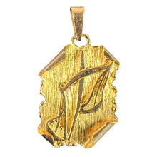 Load image into Gallery viewer, Vintage French Libra Scroll  Zodiac 18K Yellow Gold Charm Pendant